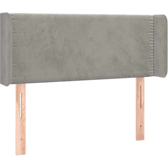 Cabecero de terciopelo gris claro 93x16x78/88 cm - comfortxl