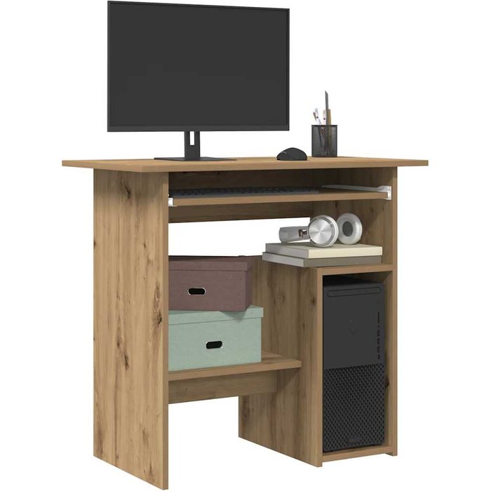 Escritorio artesanal de roble 80x45x74 cm de madera de contrachapada