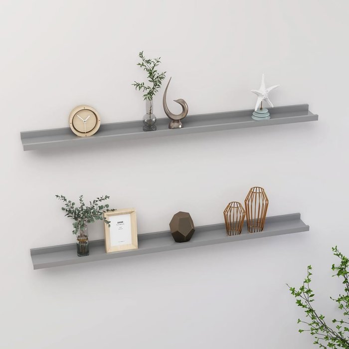 Maison exclusive - estantes de pared 2 unidades gris 100x9x3 cm
