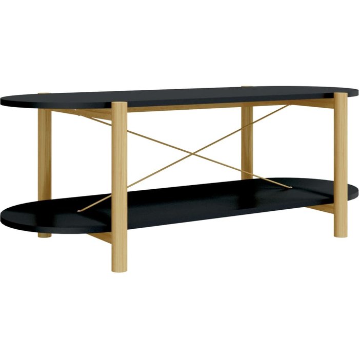 Mesa de centro madera contrachapada negro 110x48x40 cm - comfortxl