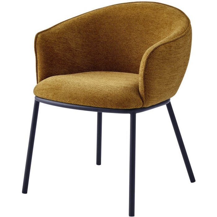 Sillón de mesa de tela luxury mostaza