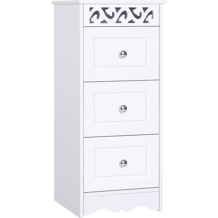 Armario baño 3 cajones blanco 29,8x29,8x68,5cm mueble almacenamiento