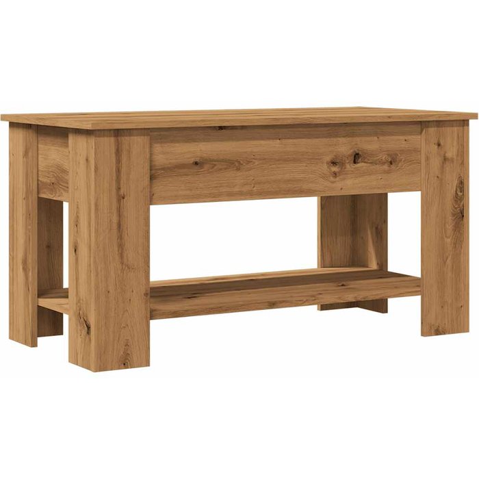Mesa de centro madera de ingeniería roble artesanal 101x49x52cm - comfortxl