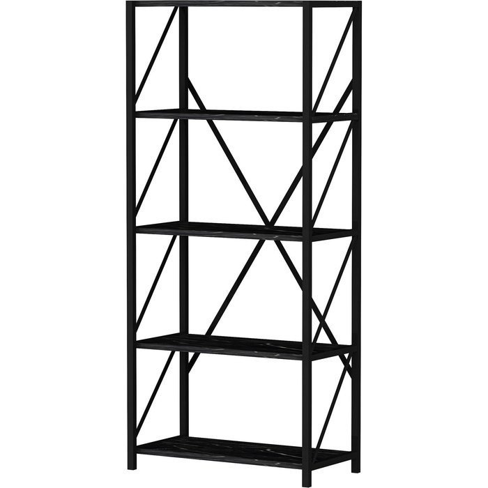 Wellhome librería 150x64x30 cm en negro de marrón