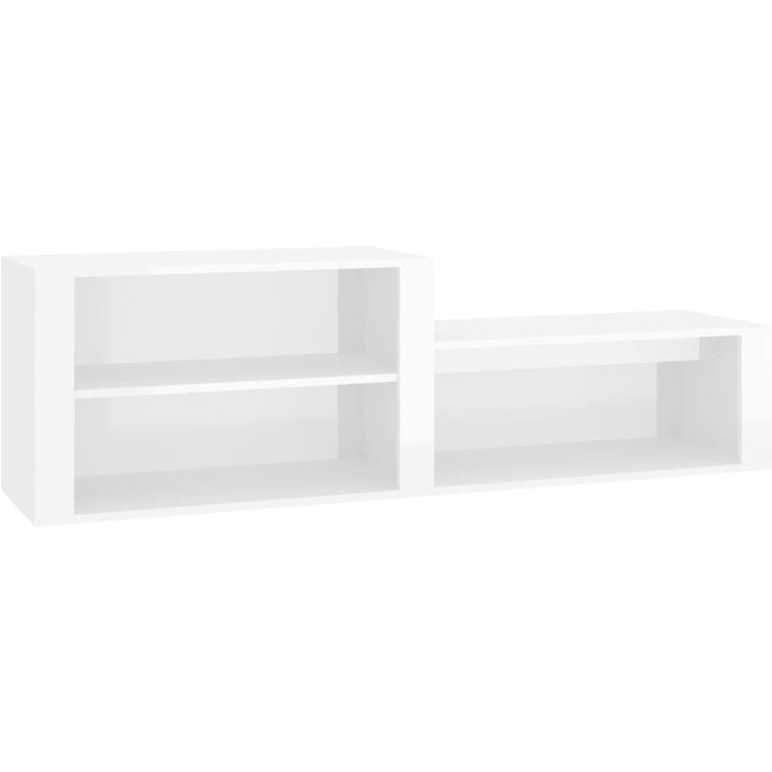 Mueble zapatero madera contrachapada blanco brillo 150x35x45 cm - comfortxl