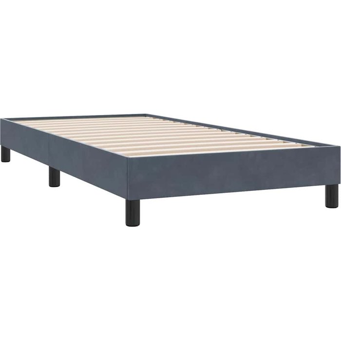 Estructura de cama sin colchón terciopelo gris oscuro 80x210 cm — comfortxl