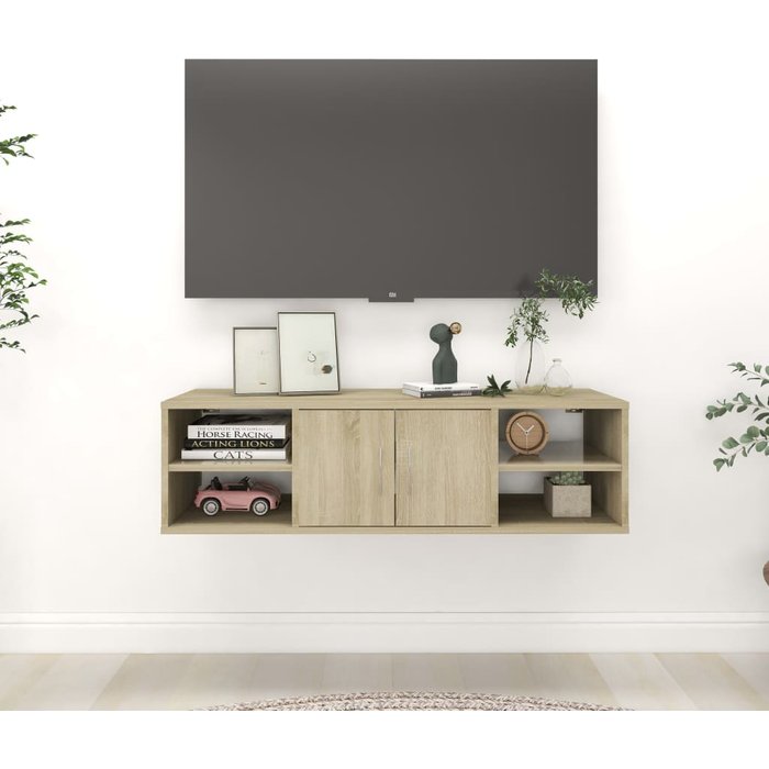 Vidaxl estantería pared madera contrachapada roble sonoma 102x30x29 cm