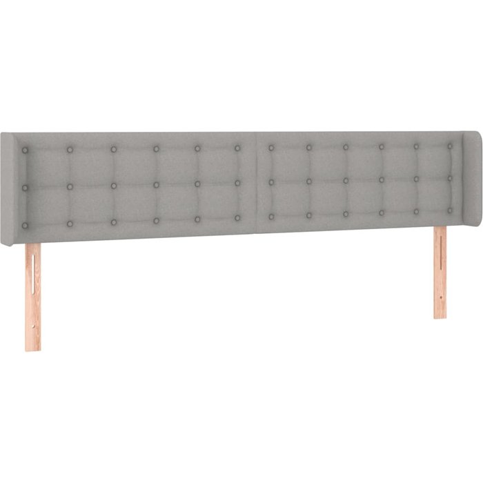 Cabecero cama - mueble cabecero de tela gris claro 203x16x78/88 cm