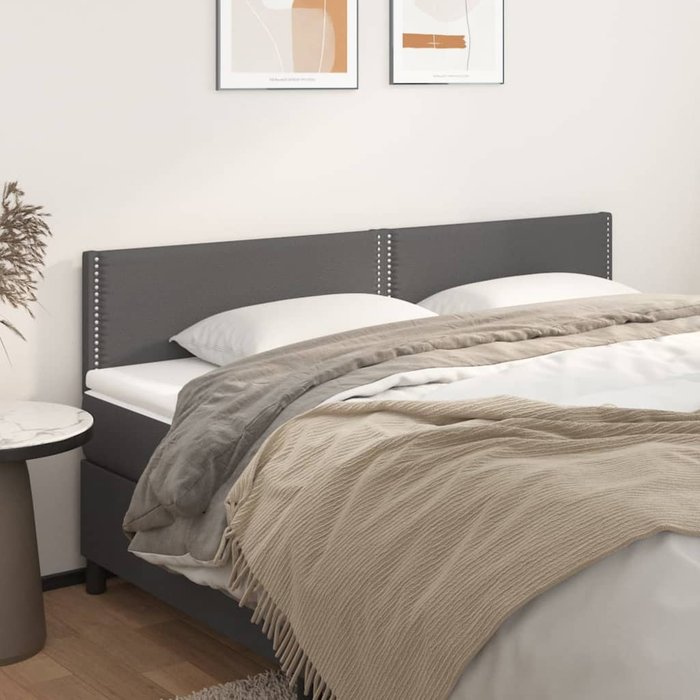 Cabeceros 2 uds gris 100x5x78/88 cm polipiel - comfortxl