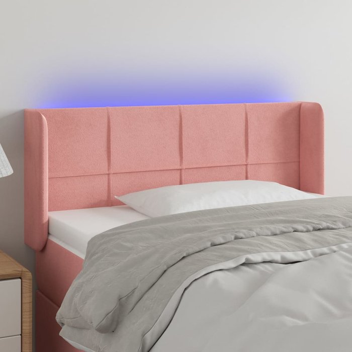 Maison exclusive - cabecero con led de terciopelo rosa 103x16x78/88 cm