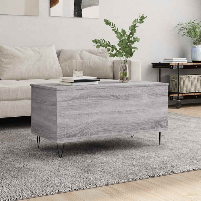 Maison exclusive - mesa de centro madera contrachapada gris sonoma 90x44,5x45 cm