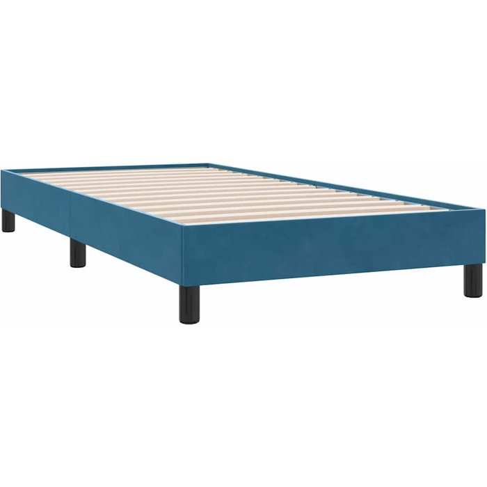 Estructura de cama sin colchón terciopelo azul oscuro 80x220 cm — comfortxl