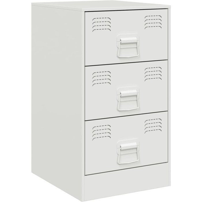 Mesita de noche | mesilla de noche acero blanco 34,5x39x62 cm cfw89199