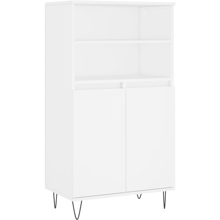 Aparador alto madera contrachapada blanco 60x36x110 cm - comfortxl