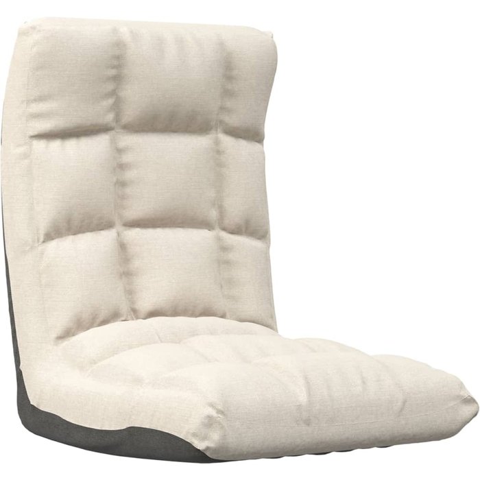 Silla de suelo plegable de tela crema cfw272384