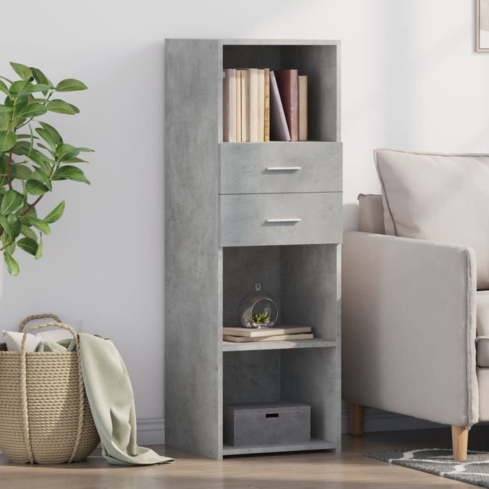 Vidaxl aparador alto madera de ingeniería gris hormigón 40x42,5x124 cm
