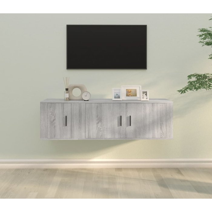 Vidaxl set de muebles para tv 2 pzas madera contrachapada gris sonoma