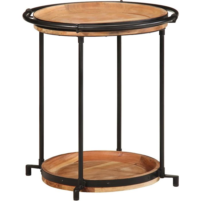 Mesita auxiliar de ø55x60 cm de madera maciza de acacia.