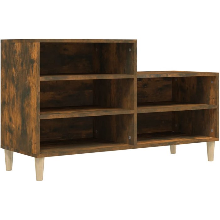 Mueble zapatero madera contrachapada roble ahumado 102x36x60 cm - comfortxl