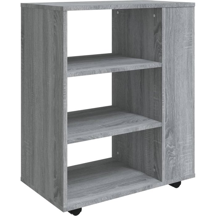 Armario con ruedas madera contrachapada gris sonoma 60x35x75 cm
