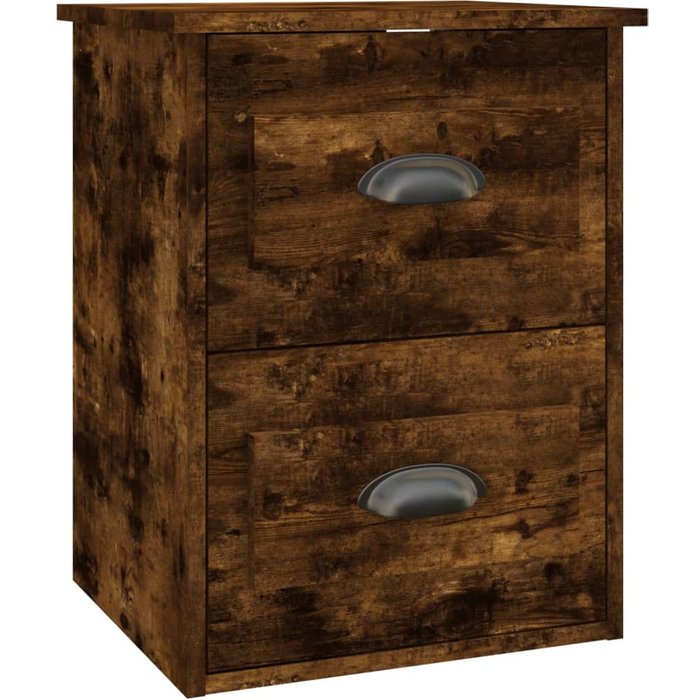 Mesita de noche de pared de roble ahumado 41,5x36x53 cm