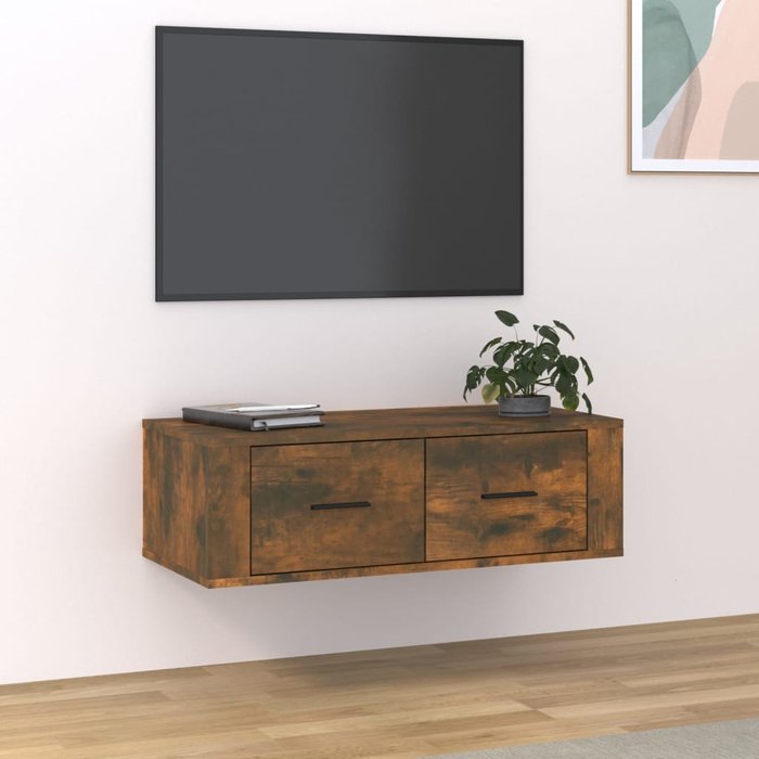 Maison exclusive - mueble de tv colgante madera roble ahumado 80x36x25 cm