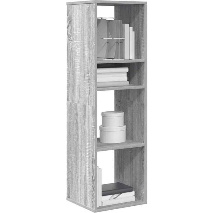 Librería sonoma gris de 34x31x112 cm, madera de ingeniería. - pangivo