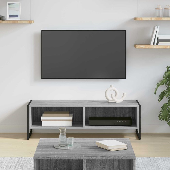 Mueble de tv sonoma gris 100 x 36,5 x 30,5 cm madera de ingeniería