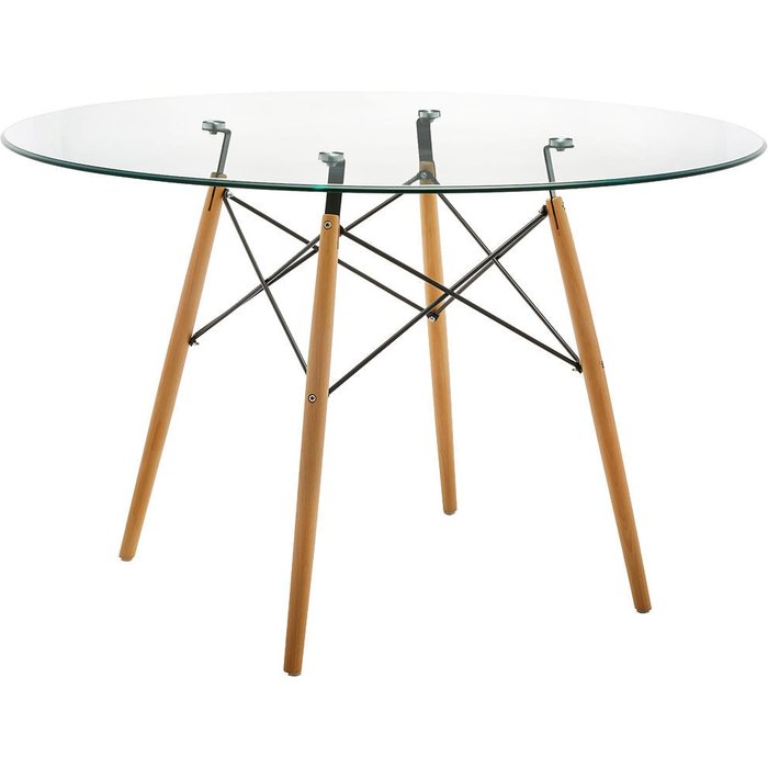 Mesa redonda de cristal templado tower 120cm. comedor o cocina cambria
