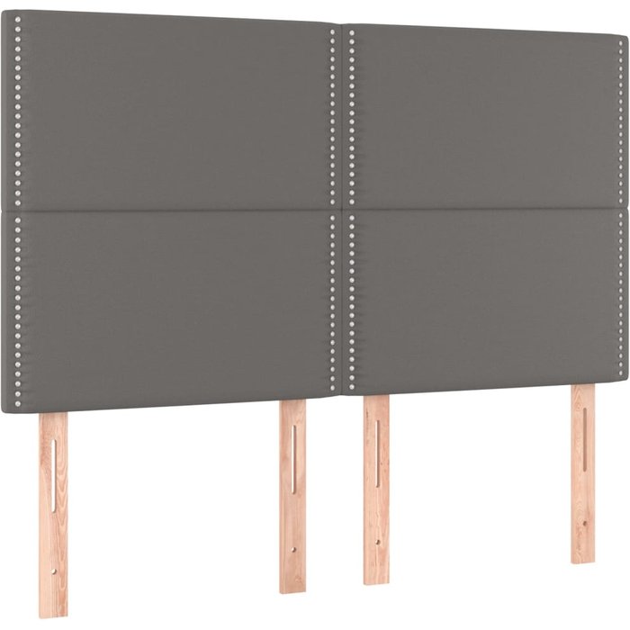 Cabecero de cama - mueble cabecero gris 144x5x118/128 cm piel sintética