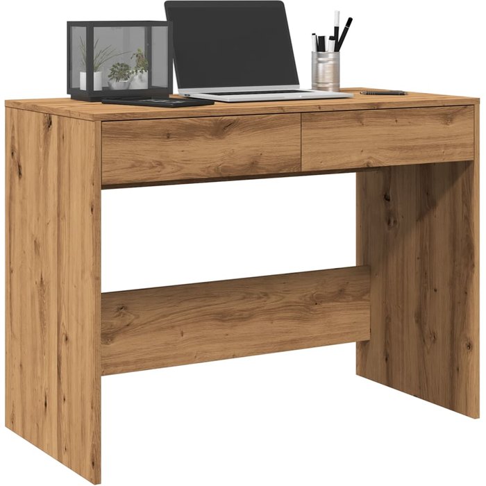 Escritorio artesanal de roble 101x50x76,5 cm de madera de contrachapada