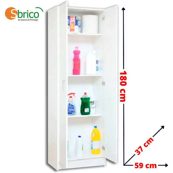 Armario multiusos 2 puertas con 3 baldas - sbrico