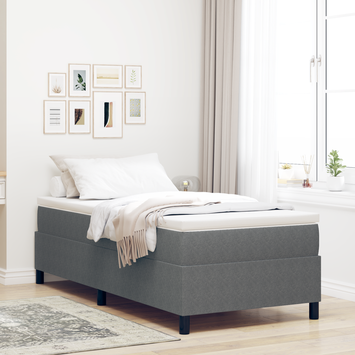 Cama de plataforma gris claro 90 x 200 cm tela de pana vidaxl