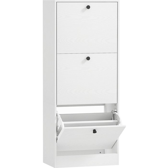 Zapatero estrecho homcom melamina de madera blanco 47x28x115 cm 837-563v00wt