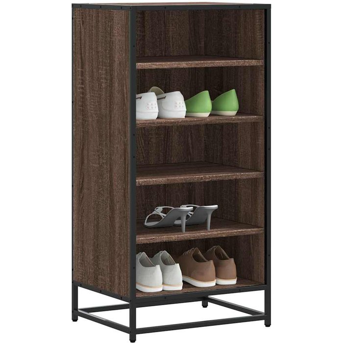 Zapatero roble marrón 48x38x97,5 cm madera contrachapada