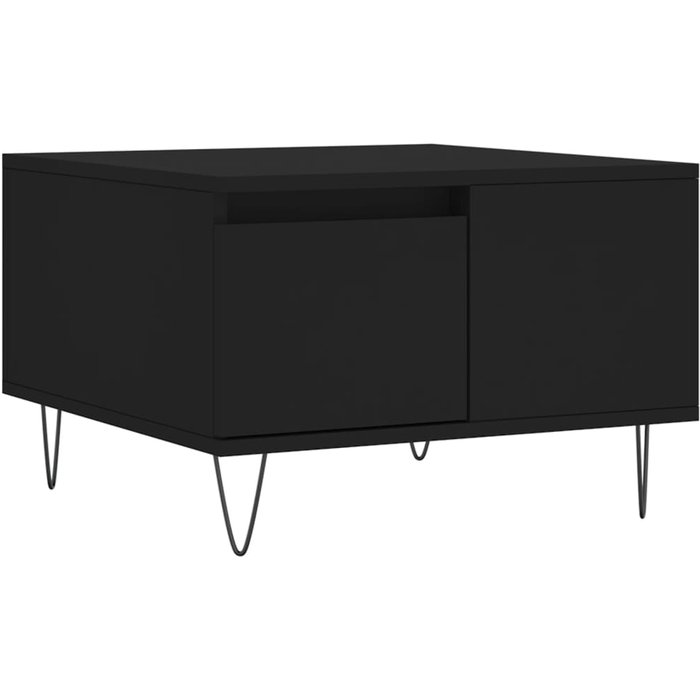 Mesa de centro madera contrachapada negro 55x55x36,5 cm