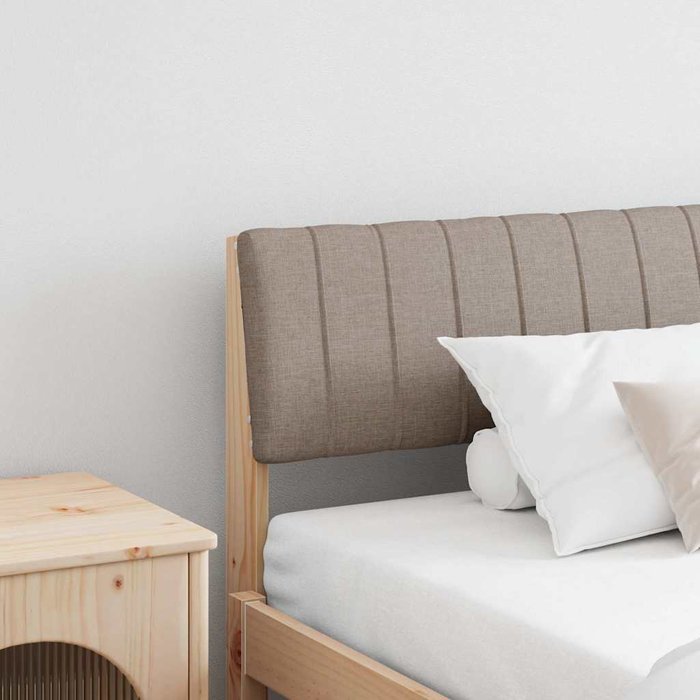 Maison exclusive - cabecero tapizado taupé 200 cm madera de pino macizo