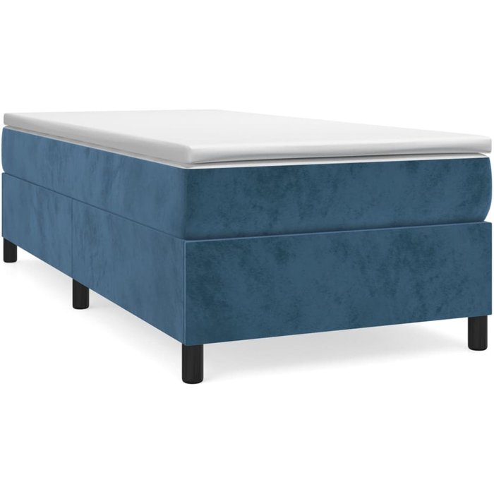 Estructura de cama sin colchón terciopelo azul oscuro 80x200 cm — comfortxl
