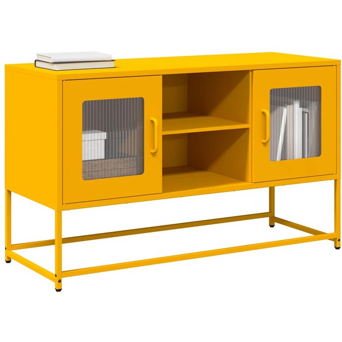 Mueble para tv de acero amarillo mostaza 100,5x39x60,5 cm vidaxl