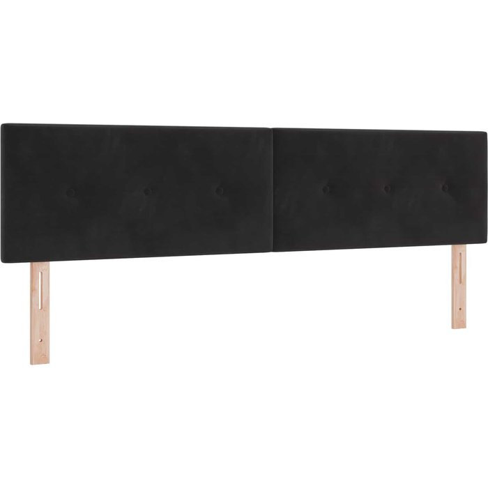 Cabecero cama - mueble cabecero led con tiras led manual negro 180 cm terciopelo