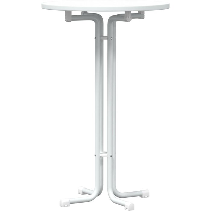 Mesa alta de comedor en madera compuesta y acero blanco ?70x110cm - comfortxl