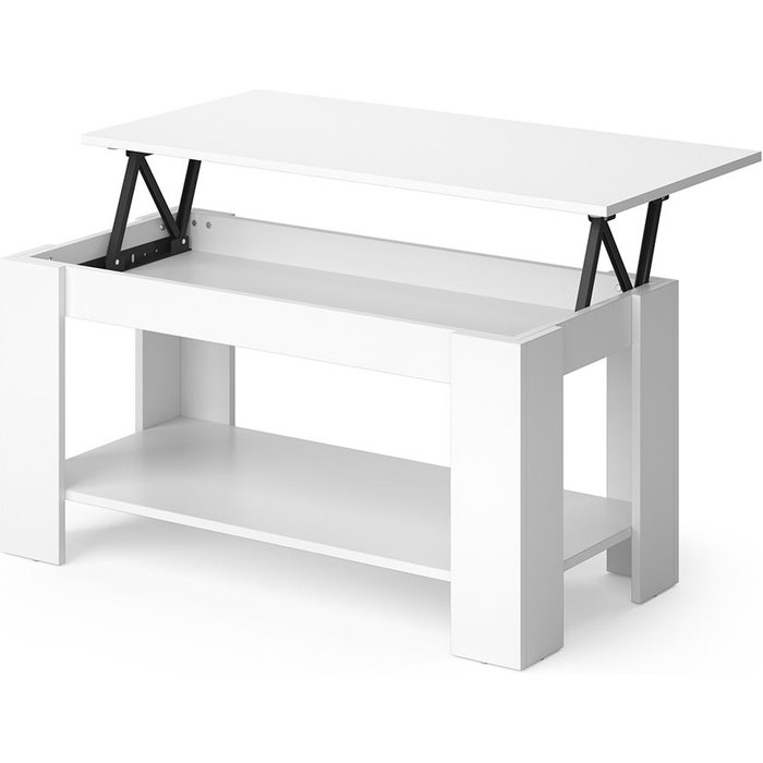Vicco mesa de centro lorenz, blanco, 100 x 50 cm con función elevadora