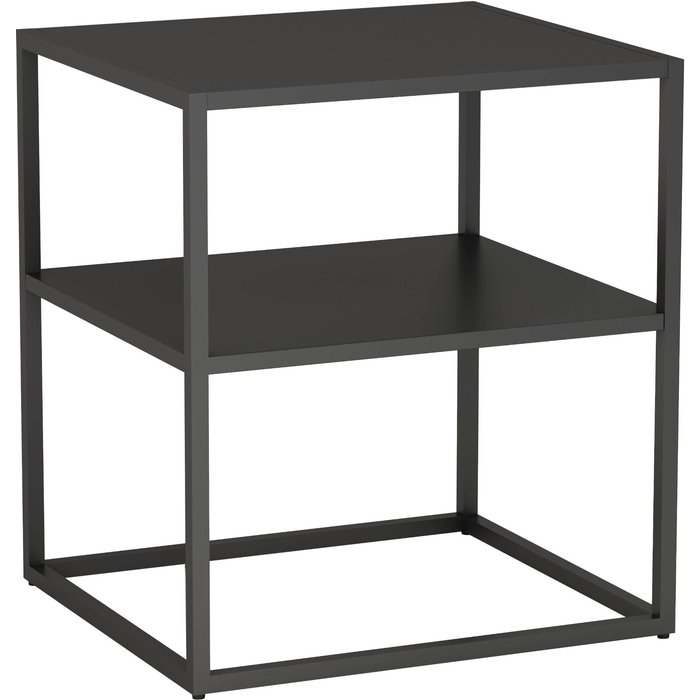 Mesa auxiliar para salón 50,5 x 45 x 40 cm acero negro 03_0008632