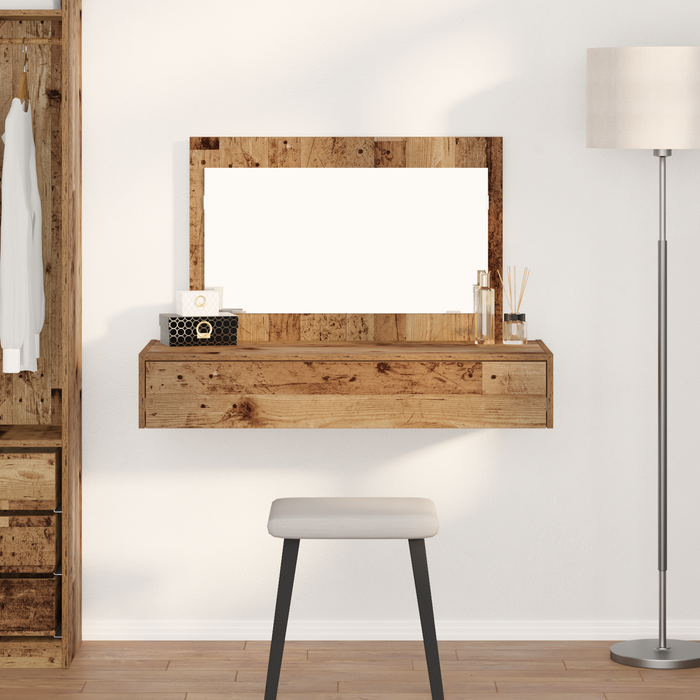 Tocador | mesa de maquillaje de pared - madera vintage - 100x40x70 cm cfw229081