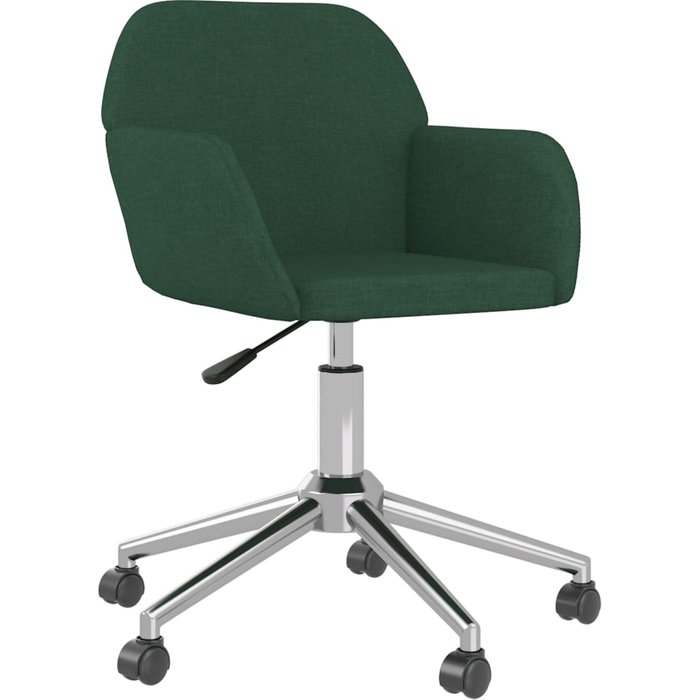 Silla de oficina giratoria de tela verde oscuro - comfortxl