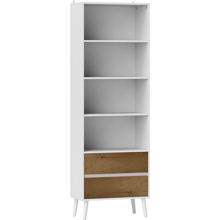 Librería homcom melamina de madera blanco 60x30x179 cm