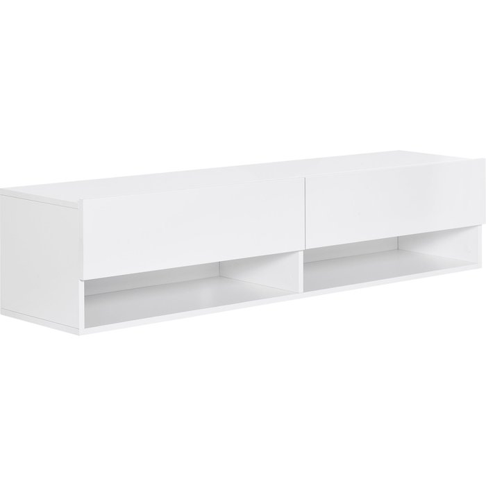 Mueble de tv homcom melamina de madera blanco 140x32x31 cm