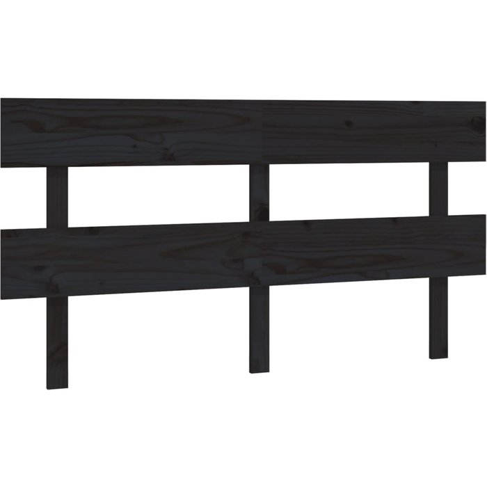 Cabecero de cama madera maciza de pino negro 164x3x81 cm - comfortxl