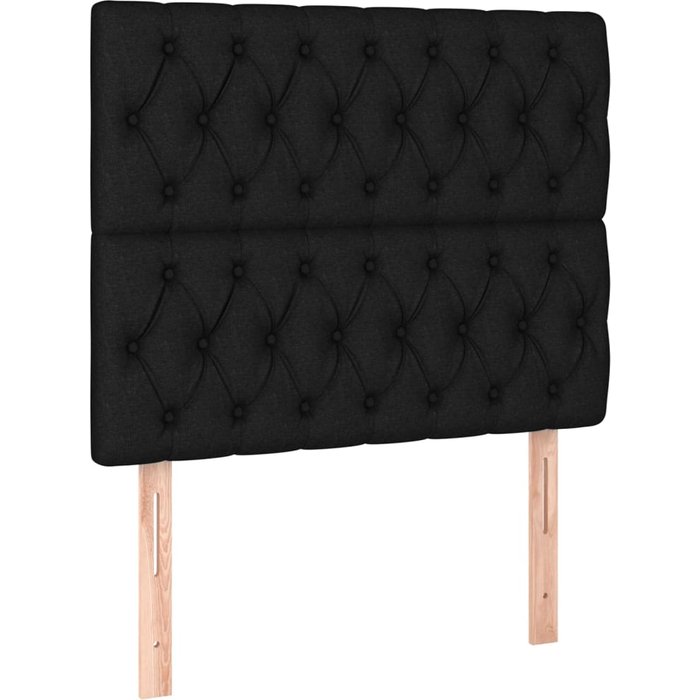 Cabecero de cama - mueble cabecero de tela negro 100x7x118/128 cm