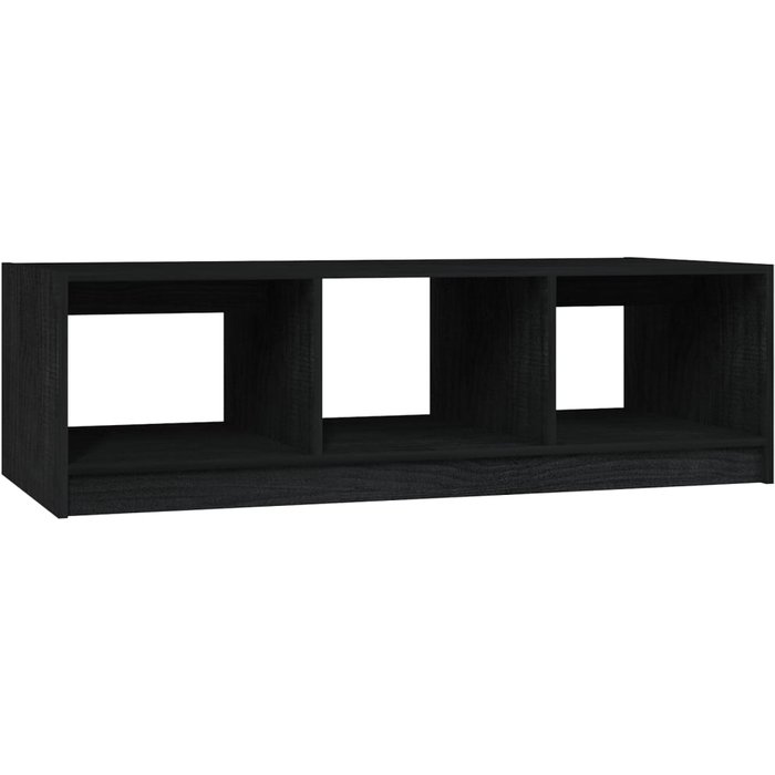 Mesa de centro de madera maciza de pino negro 110x50x34 cm - comfortxl